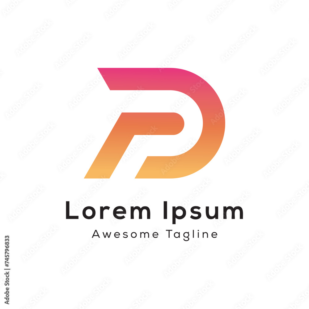 letter pd or p logo design icon letter pd or p logo design icon