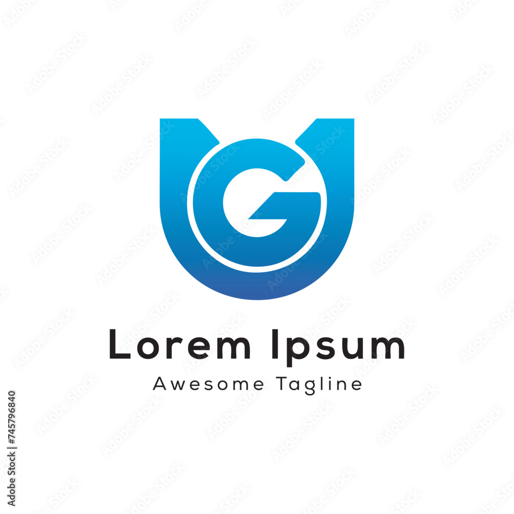 vector letter g u or u g creative logo icon vector letter g u or u g creative logo icon