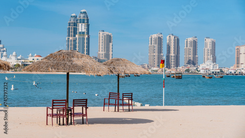 Katara family beach in Doha photo