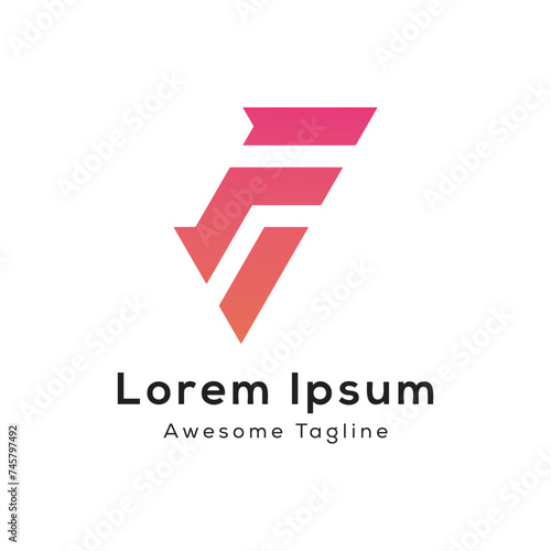 abstract f logo design
