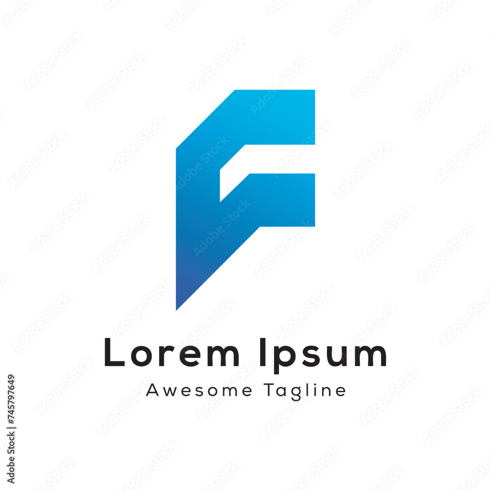 vector letter f logo design icon
