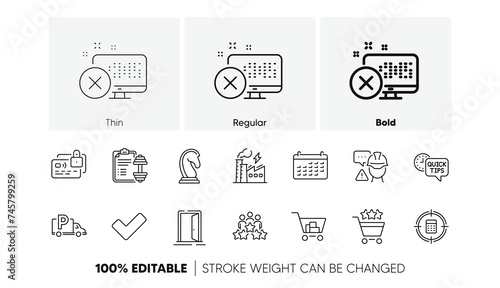Open door, Internet shopping and Quick tips line icons. For web app, printing. Line icons. Vector
