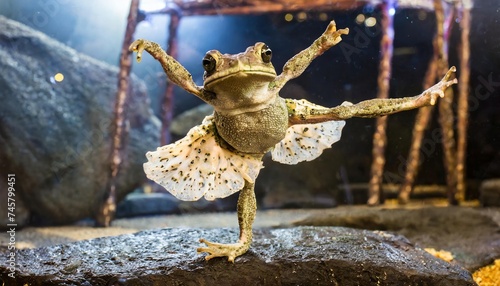 Generated image of toad dancing ballet  © Alena Shelkovnikova