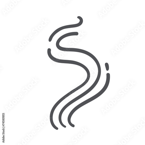 Steam and smell wavy lines icon. Aroma scent symbols of hot breakfast coffee cup and cooking food, smoke of grill and fire. Air wind and simple steam swirls icon of doodle style vector illustration