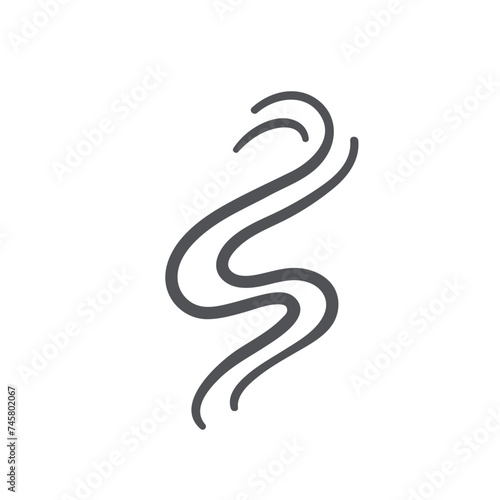 Steam and aroma smell lines icon. Outline waves of smoke and cooking meal odor, scent of hot espresso and perfume fragrance vaporize in air. Vapor steam icon of doodle style vector illustration