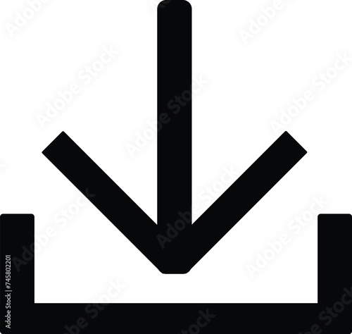 a black and white download button