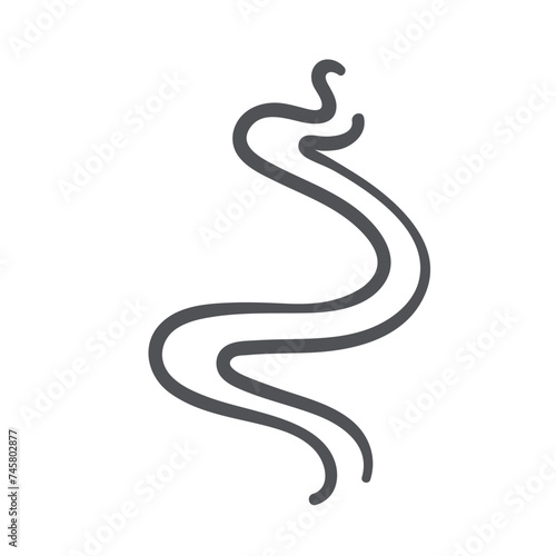 Steam and smell lines icon. Air winds flow, fresh breathe aroma and hot flame smoke, cooking food on fire and grill, scent of perfume and coffee. Steam swirls icon of doodle style vector illustration