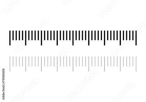 Icono negro de medición en centímetros. 