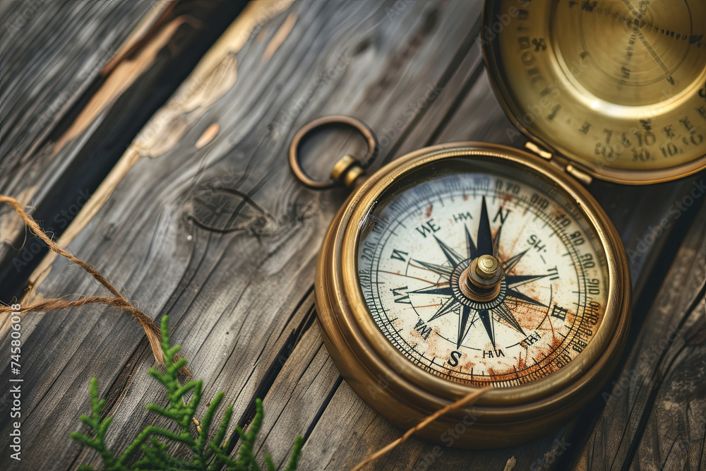 A Compass and Psychology Direction Concept A Compass and Psychology Direction Concept