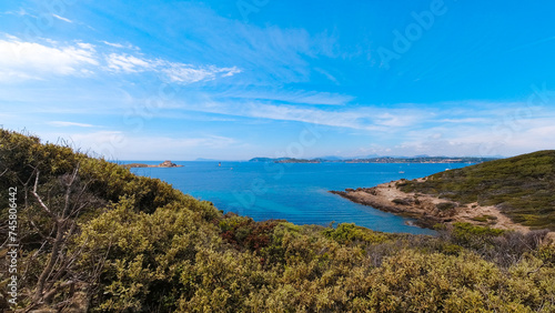 Landscapes, summer Mediterranean sea and beaches of the island of Porquerolles, in Hyères, in the Var in France © Sylvain