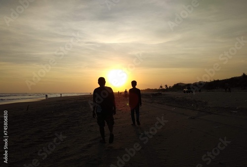 beautiful beach sunset in Indonesia, archipelago beaches