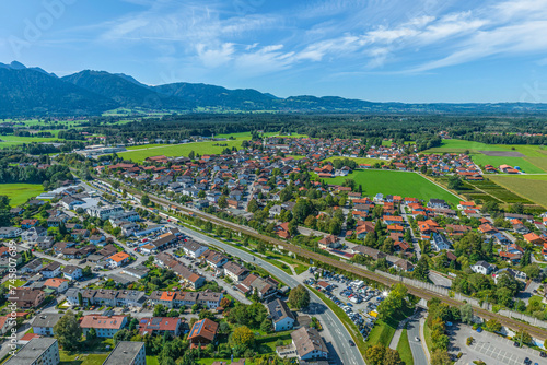 Blick auf die Ortschaft Raubling im Landkreis Rosenheim in Oberbayern photo