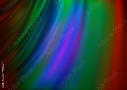 Dark Multicolor  Rainbow vector template with bent lines.
