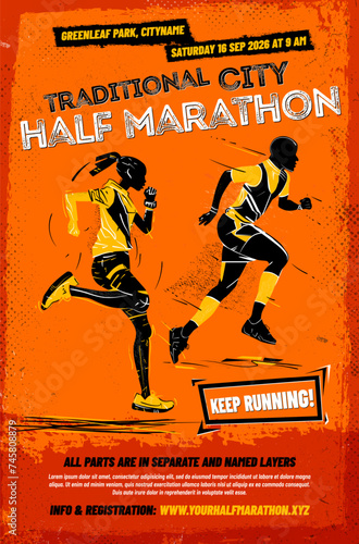 Runners in action at a city marathon event