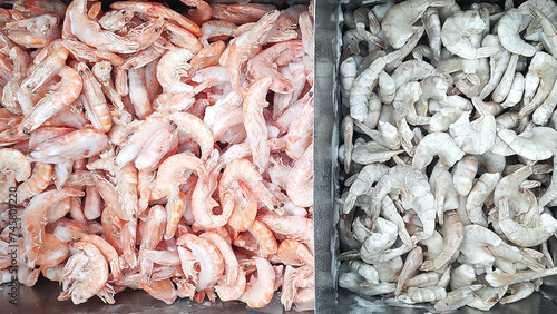 Wallpaper Mural Species of frozen shrimps close up in a freezer Torontodigital.ca