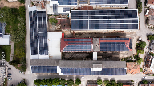 Solar panels instaled on top of the buildings  photo