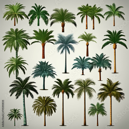 set of palm trees