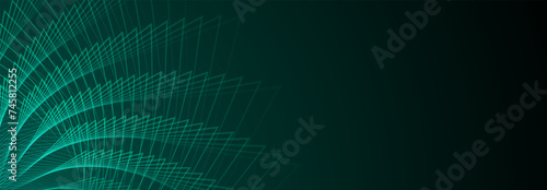 Abstract illustration with outlines of spirograph figures on a dark green background