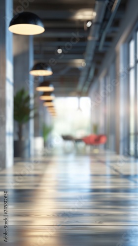 Blurred background of empty modern office