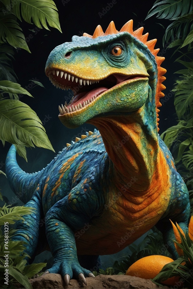 Obraz premium close up of a magnificent dinosaur