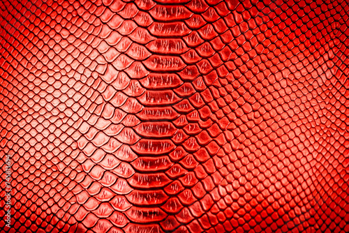 Red snake skin texture pattern can see the surface details.