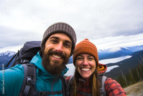 Couple enjoying a morning hike together, embracing outdoor activity on World Health Day