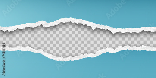The edges of torn paper with a shadow. Vector illustration.