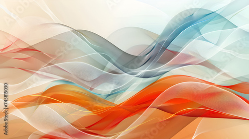 Abstract Wave Element of Design Background, Abstract color wave design element, abstract background with smooth lines in orange and white colors, vector illustration