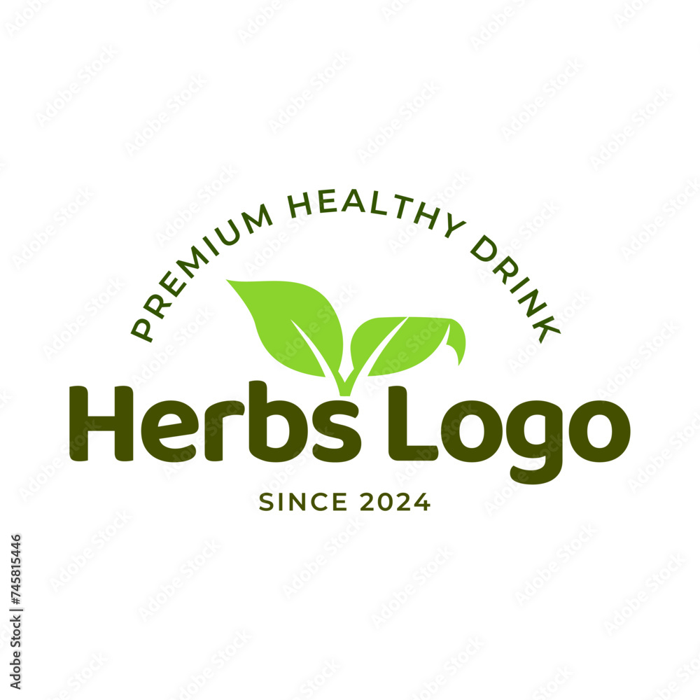 Herbs drink logo. Organic Drink Cup Logo Design Template Herbs drink logo. Organic Drink Cup Logo Design Template