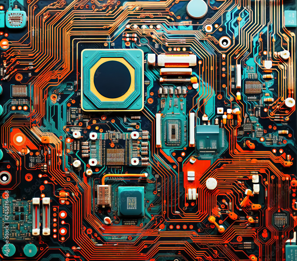 Abstract Computer Circuit Board Background