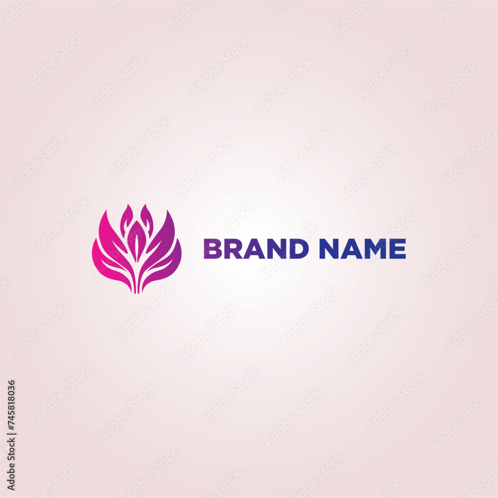 Flower and fire combine logo for your brand, ai technology