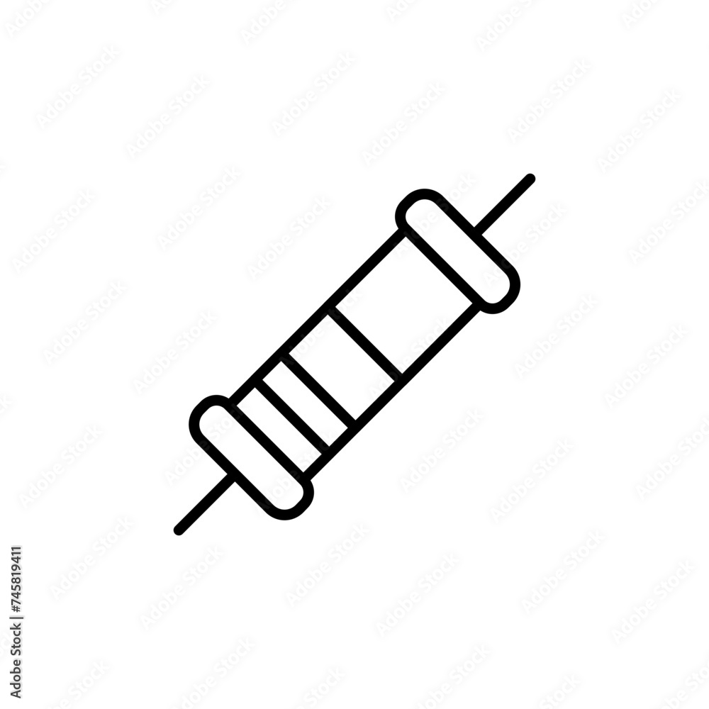 Fototapeta premium Resistor outline icons, electricity minimalist vector illustration ,simple transparent graphic element .Isolated on white background