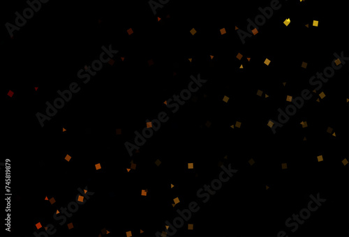 Dark Yellow, Orange vector pattern in polygonal style with circles.