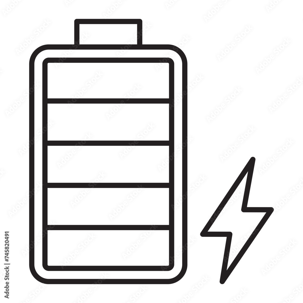 Battery line icon. Battery line icon.