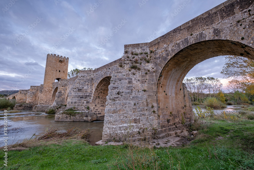 medieval bridge of Frías, Romanesque origin, Frías, province of Burgos, region of Las Merindades, Spain