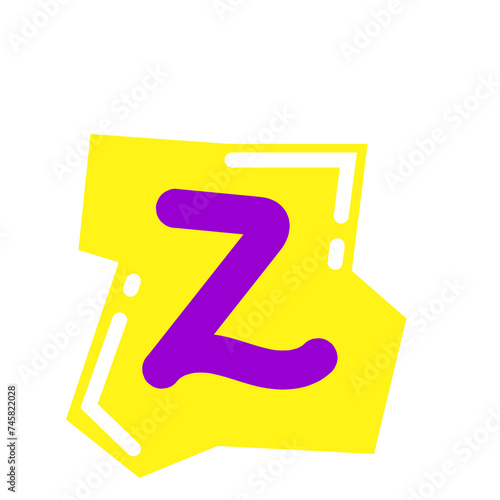 Lowercase Letter z Magazine Cutout Style, Font Cut-out Design © HakujiHaruka