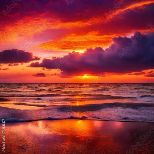 sunset over the sea © Faiz
