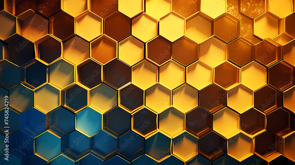 A bunch of hexagons stacked on top of each other in a hexagonal pattern A bunch of hexagons stacked on top of each other in a hexagonal pattern