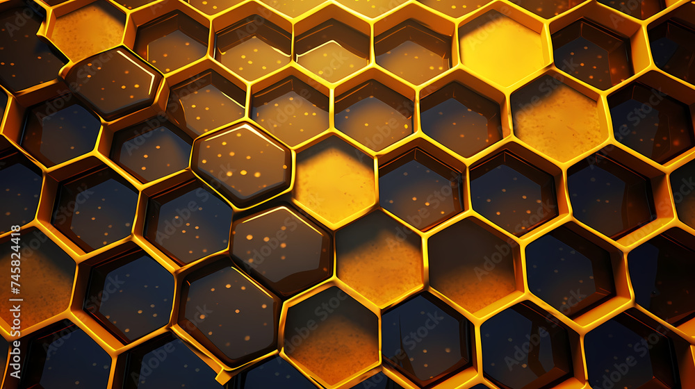 A bunch of hexagons stacked on top of each other in a hexagonal pattern A bunch of hexagons stacked on top of each other in a hexagonal pattern
