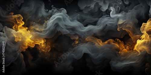 Black graphite background with smoke 3d