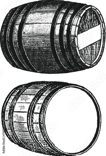 Barrel and Cask Vintage Engraving Illustrations