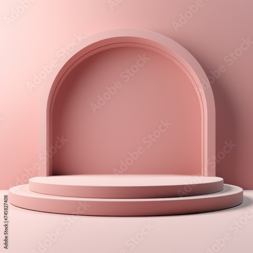 Pink Abstract 3D Display Platform