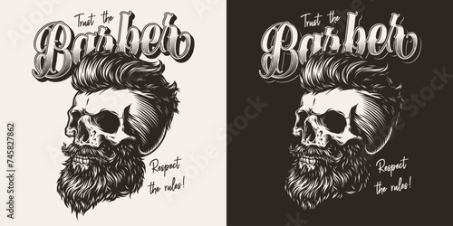 Premium barber monochrome vintage flyer