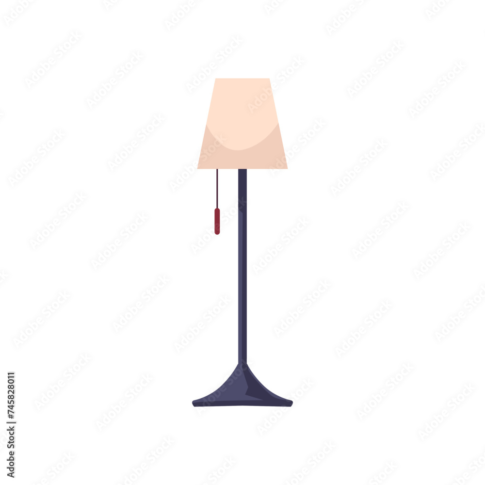 Obraz premium Tall floor lamp designed for cozy spaces on an isolated white background.