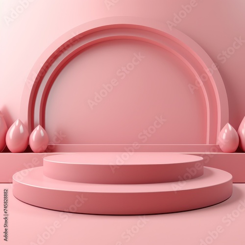 Pink Abstract 3D Display Platform