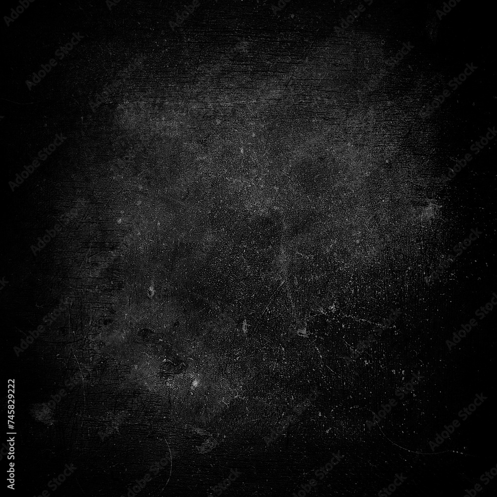 Obraz premium Black grunge scary horror texture, halloween damaged background, old wall