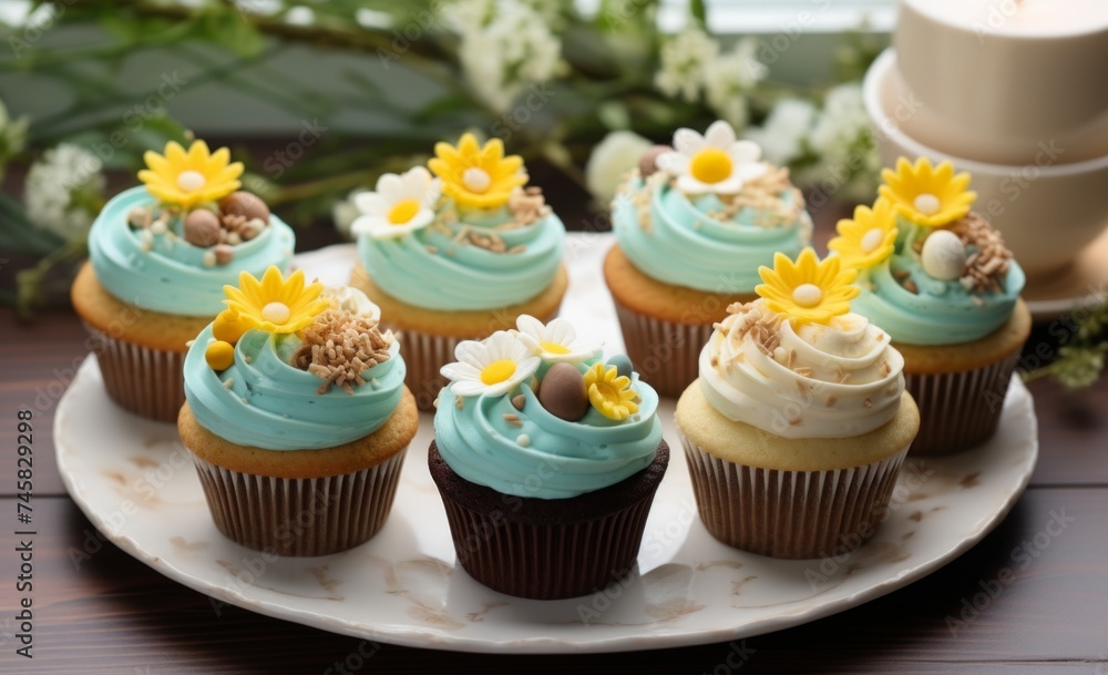 easter themed cupcakes by a pastry chef