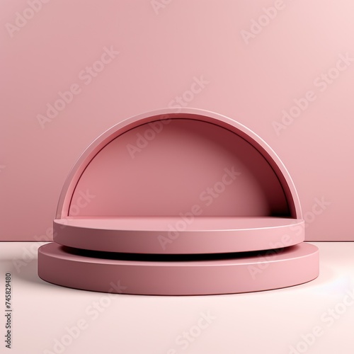 Pink Abstract 3D Display Platform