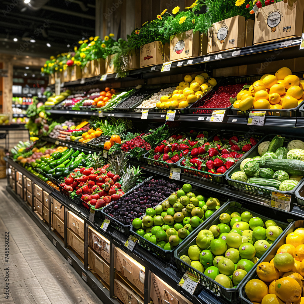 fruits and vegetables at market