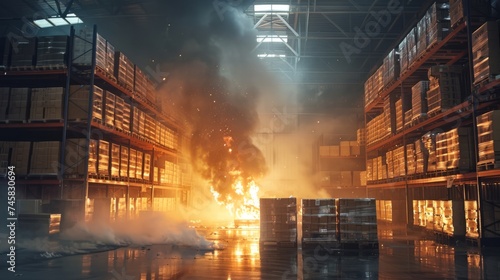Warehouse Fire Inside